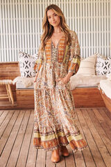 Jaase Vestido con abertura Multicolor