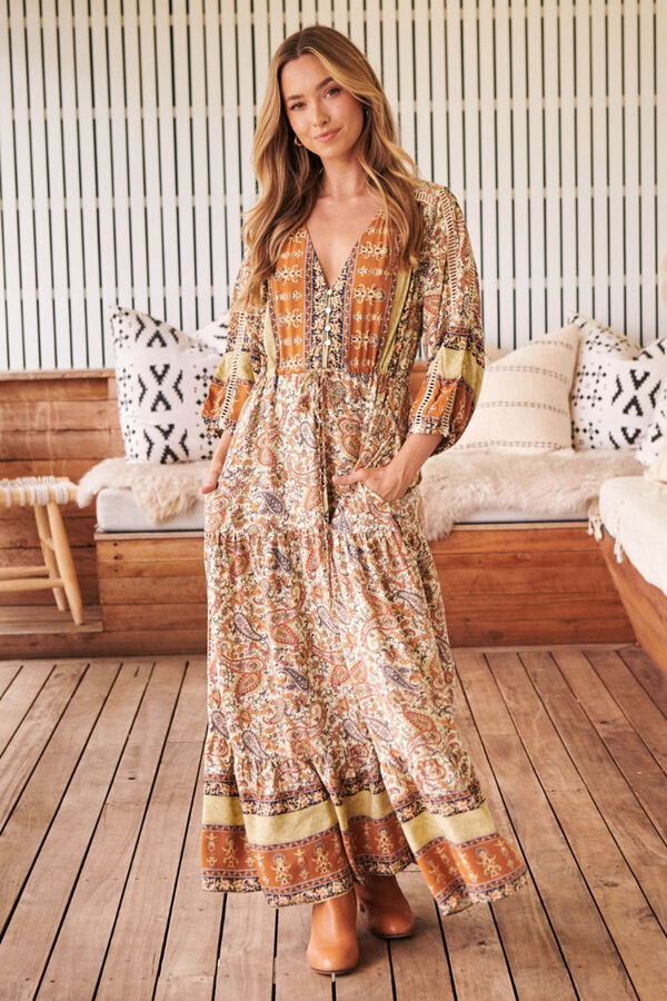 Jaase Vestido con abertura Multicolor