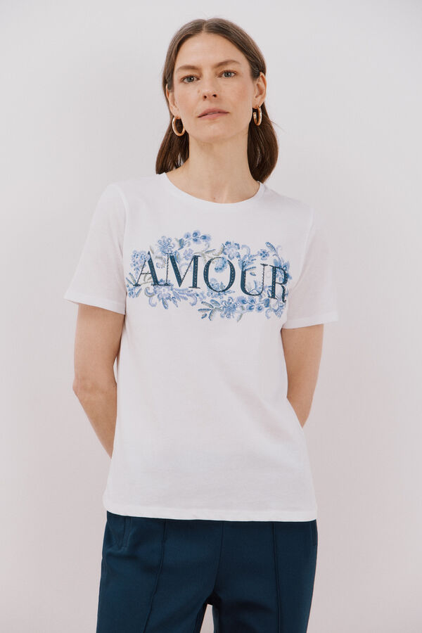 Cortefiel T-shirt estampado floral Impressão