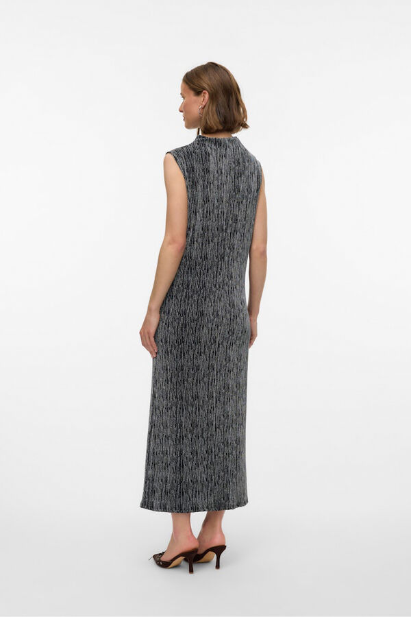 Vero Moda Vestido largo con brillos de manga sisa Gris