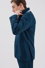 Cortefiel Blazer de algod&atilde;o e linho Azul