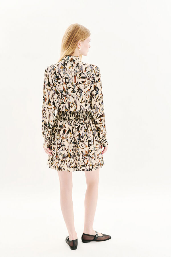 Caroll Vestido estampado 100% viscosa Estampado beige