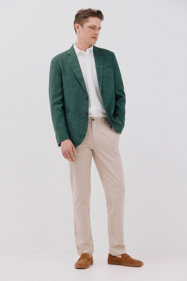 Cortefiel Blazer de linho Verde