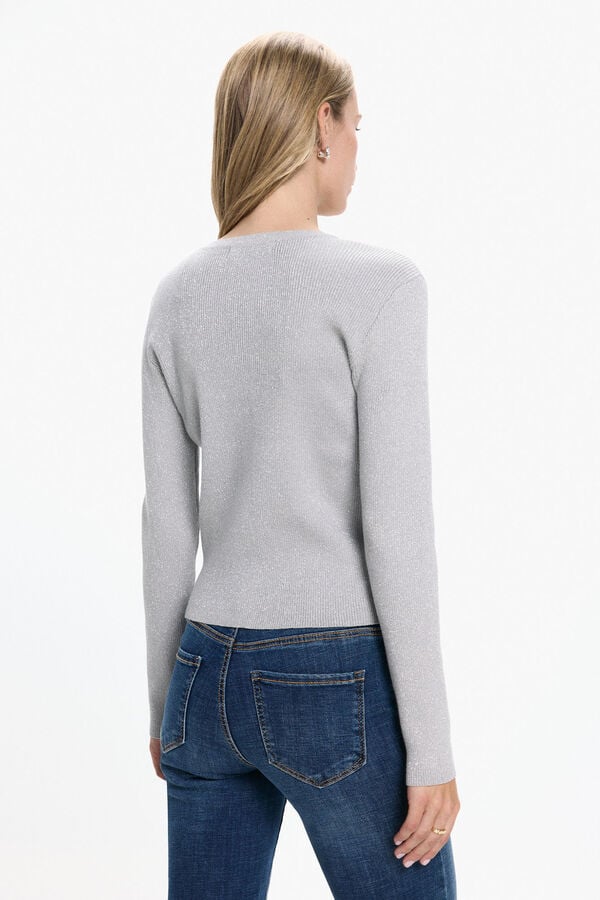Vero Moda Cardigan detalles l&uacute;rex Gris