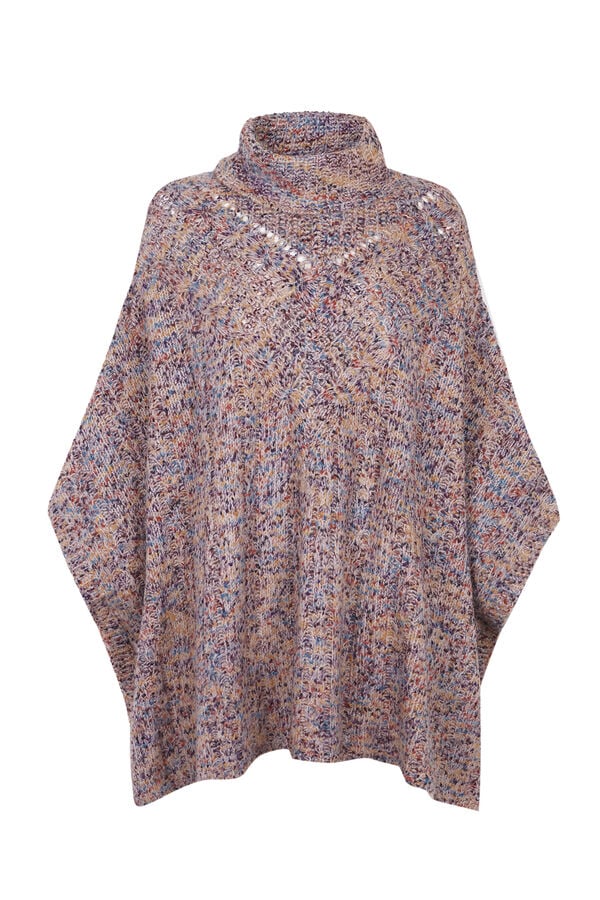 Cortefiel Poncho de gola alta Tostado