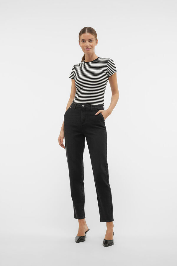 Vero Moda T-shirt de manga curta &agrave;s riscas Preto