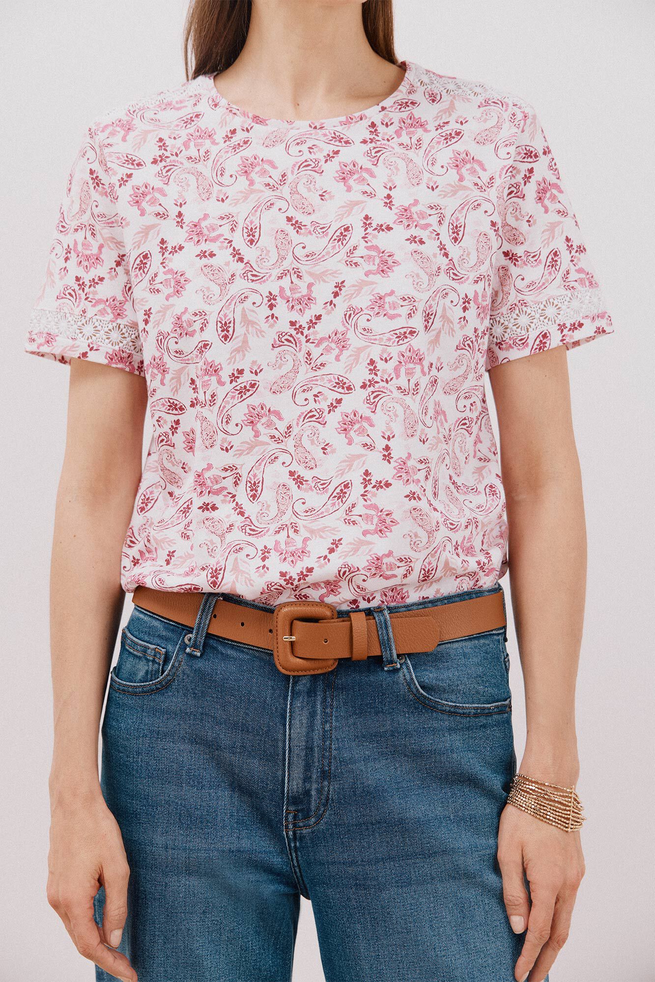 Cortefiel Camiseta com detalhe de bainha