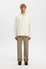 Selected Camisa vaquera ligera 100% algod&oacute;n org&aacute;nico. Marfil