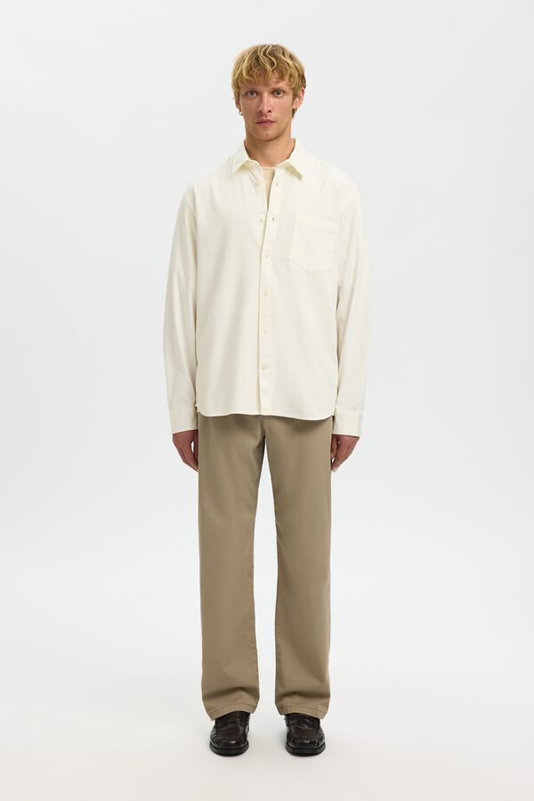 Selected Camisa vaquera ligera 100% algod&oacute;n org&aacute;nico. Marfil