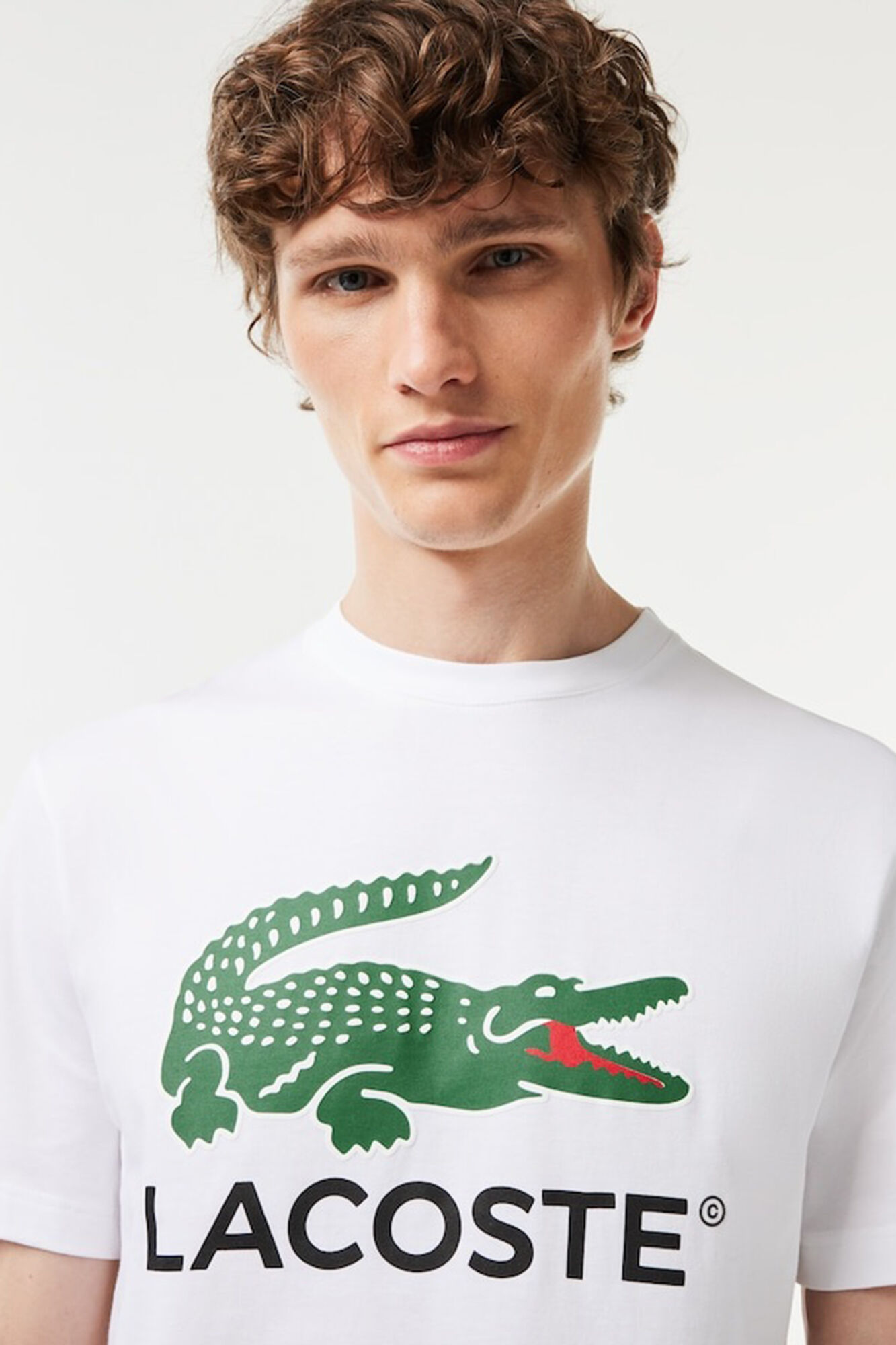Lacoste Camiseta de algod&oacute;n con estampado Signature