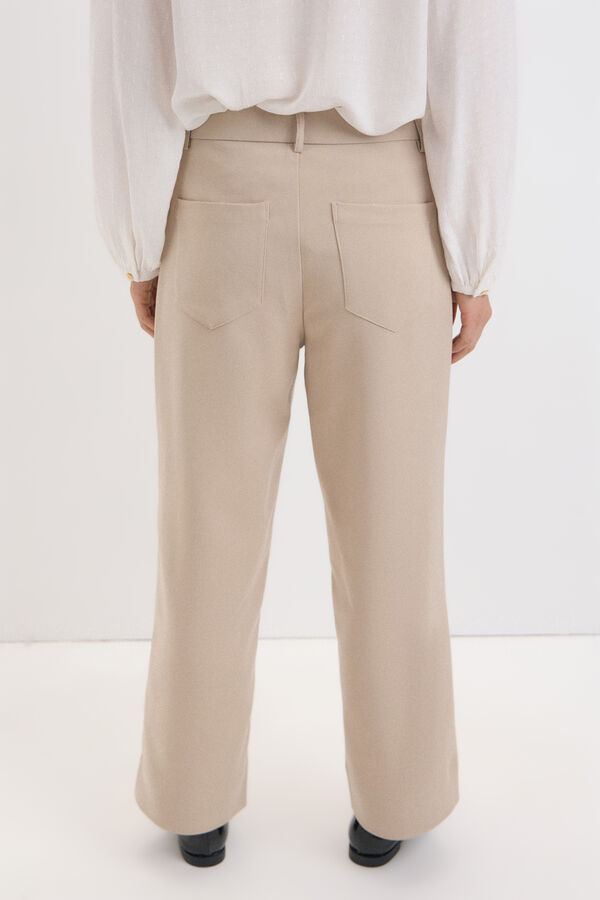 Cortefiel Pantal&oacute;n de corte recto Beige