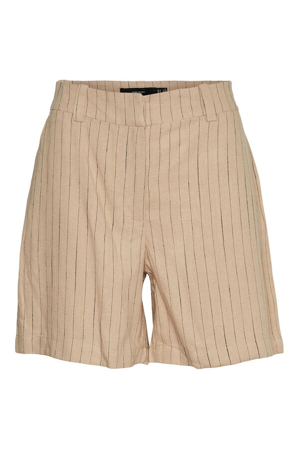 Vero Moda Bermudas de linho Castanho