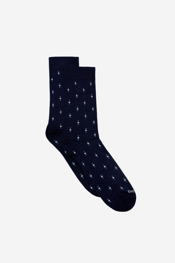 Cortefiel Meia micro desenho Azul