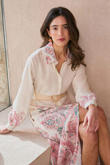 Pol&iacute;n Et Moi Vestido camisero Basilia Beige