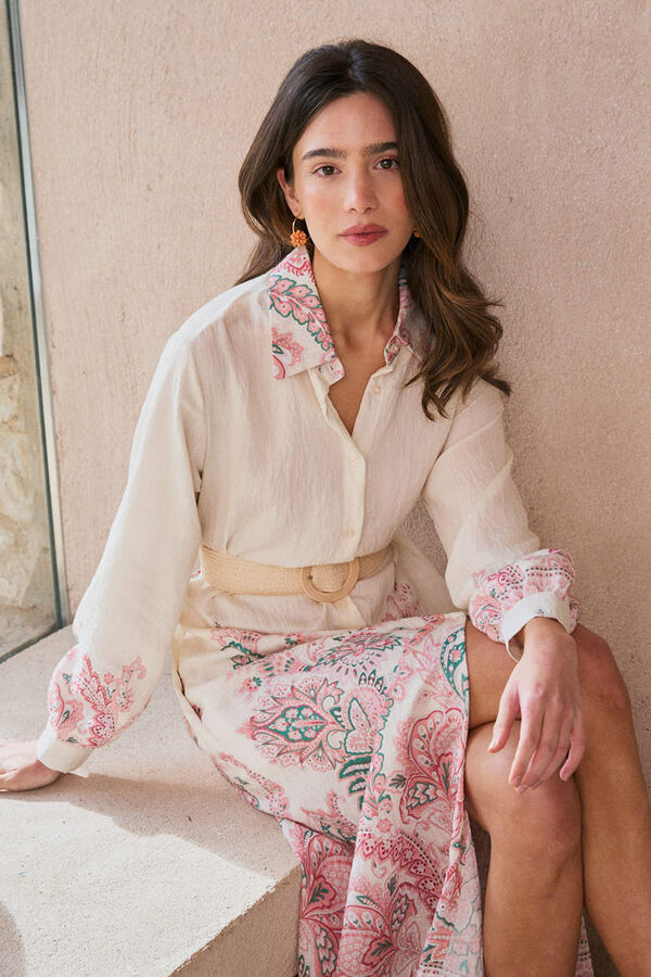Pol&iacute;n Et Moi Vestido camisero Basilia Beige
