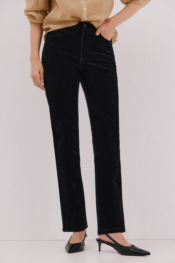 Cortefiel Jeans Rectos Velvet Negro