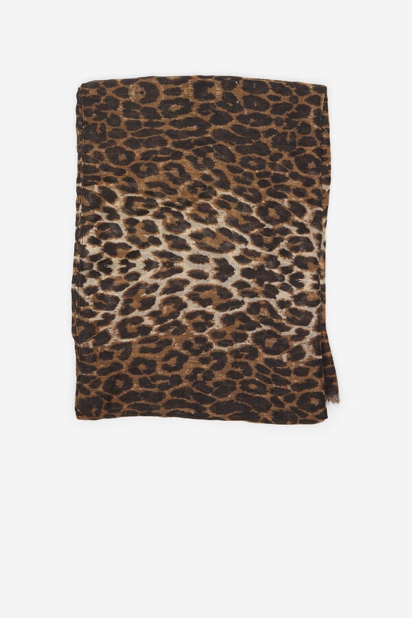 Cortefiel Cachecol de leopardo Castanho