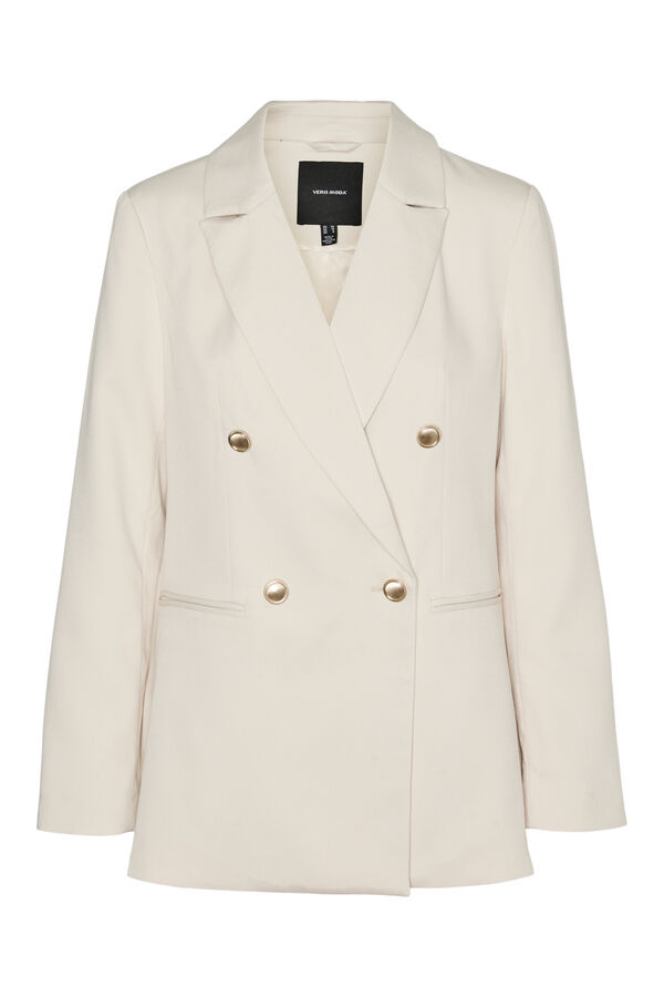 Vero Moda Blazer larga doble botonadura Gris