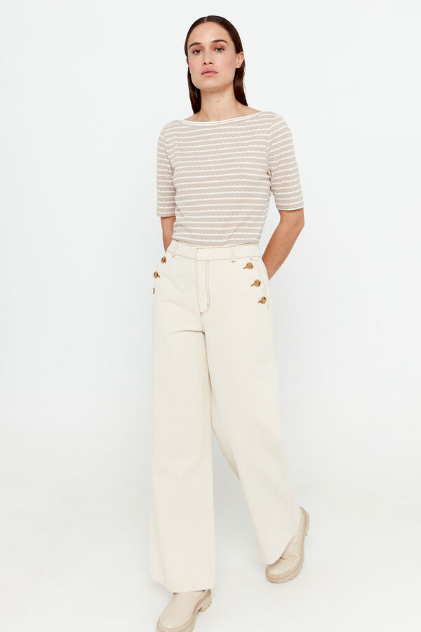 Vero Moda Pantalones detalles de botones Marr&oacute;n