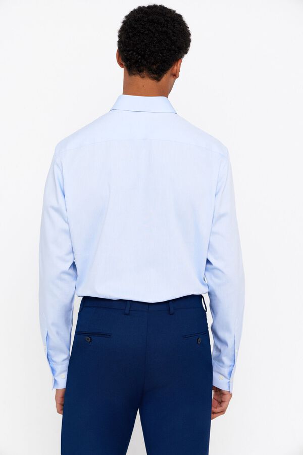 Cortefiel Camisa vestir estructura lisa fácil plancha Azul