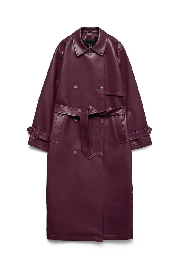 Vero Moda Sobretudo longo de trench sint&eacute;tico Roxo