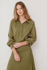 Vila Blusa manga larga estampada Verde oscuro