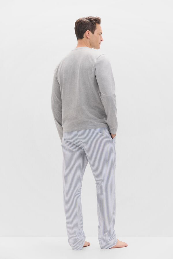 Cortefiel Set de pijama punto y tela Gris oscuro