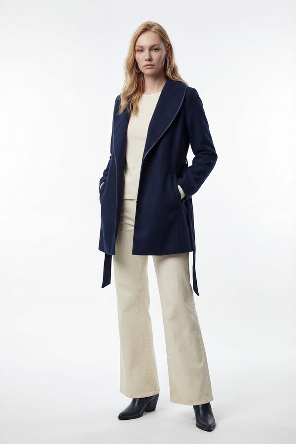 Vero Moda Sobretudo curto de pano Azul