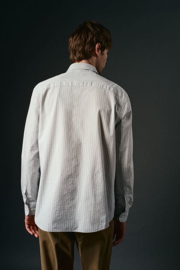 OOTO Camisa rayas estructura Azul