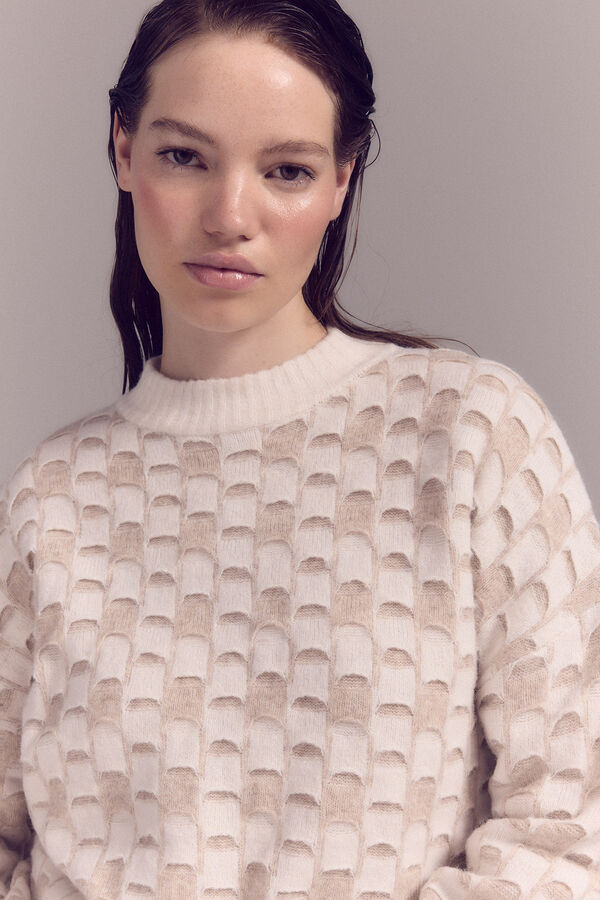 Slowlove Jersey estructura bicolor Marfil