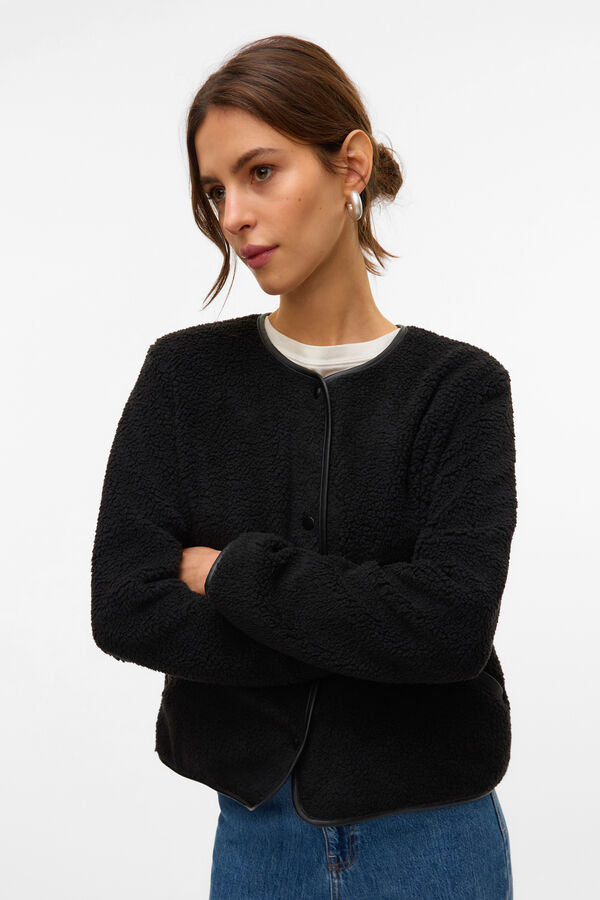 Vero Moda Casaco curta de borrego Preto