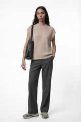 Vero Moda Blusa manga com gola alta  Castanho