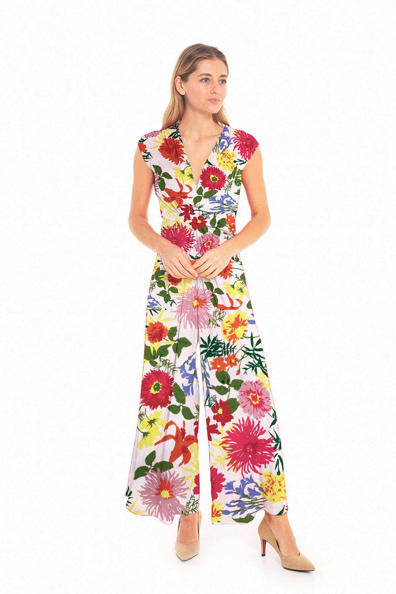 Cupl&eacute; Mono nudo punto flores multi