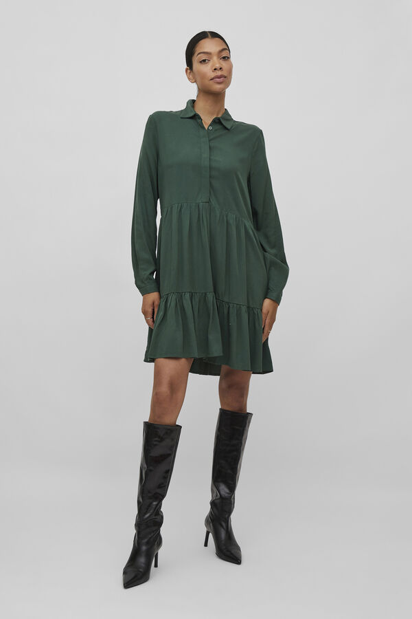Vila Vestido curto de manga comprida Verde