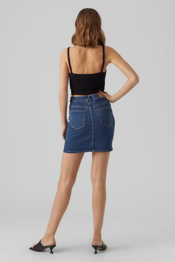 Vero Moda Saia denim ajustada Azul