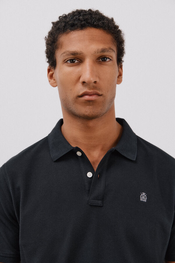 Cortefiel Polo b&aacute;sico slim Preto