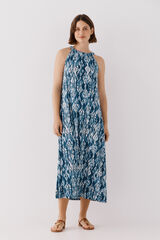 Cortefiel Vestido halter estampado Multicolor