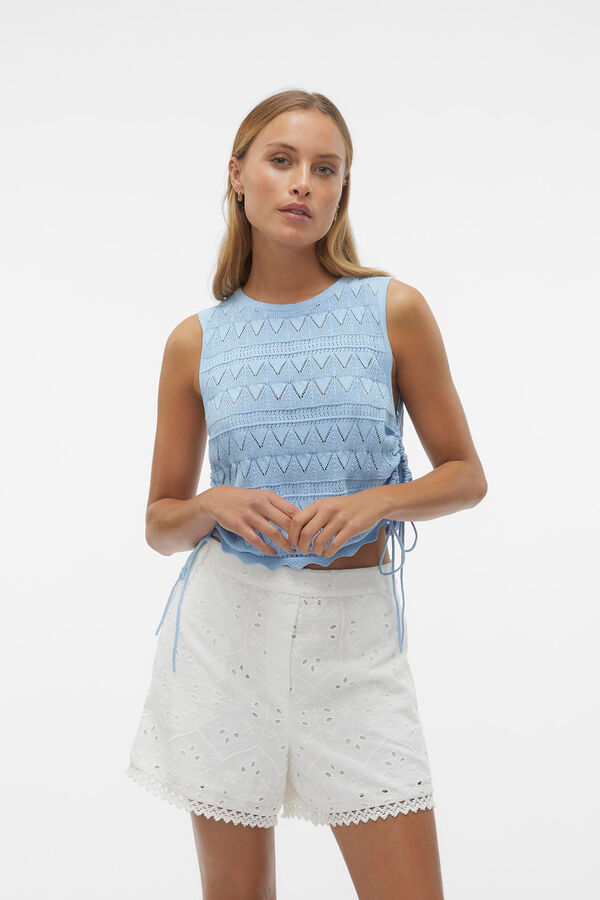 Vero Moda Top de punto sin mangas Azul