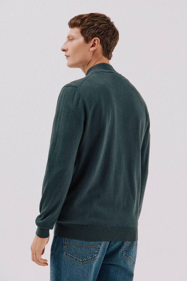 Cortefiel Cardigan de algod&atilde;o e cashmere Verde