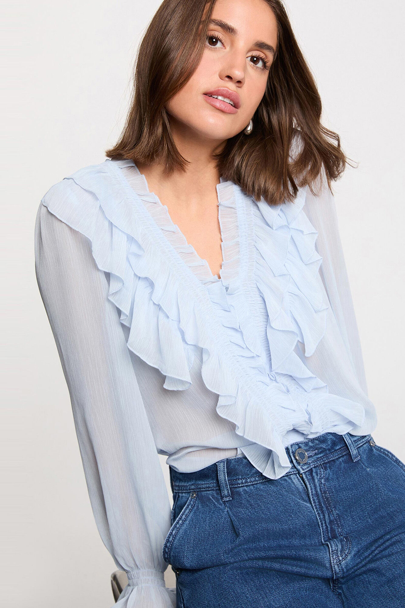 Morgan Camisa fluida con cuello en v