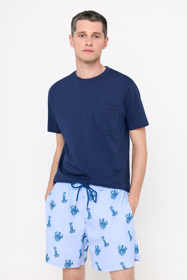 Cortefiel Ba&ntilde;ador estampado pulpos Azul