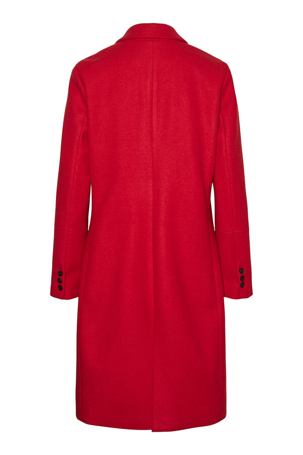 Vero Moda Abrigo midi de pa&ntilde;o con solapa Rojo
