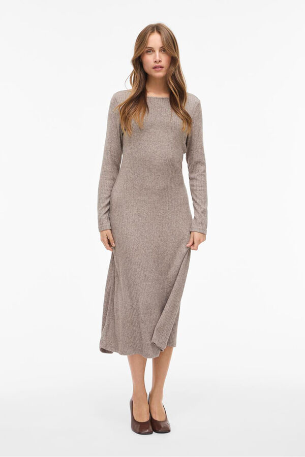 Vila Vestido midi de viscosa Arena