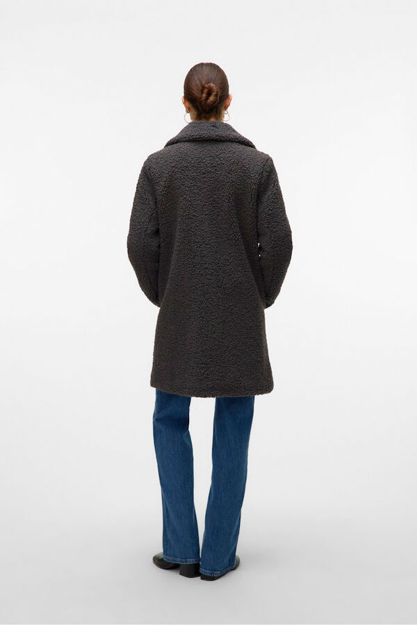 Vero Moda Abrigo de borreguito Gris oscuro