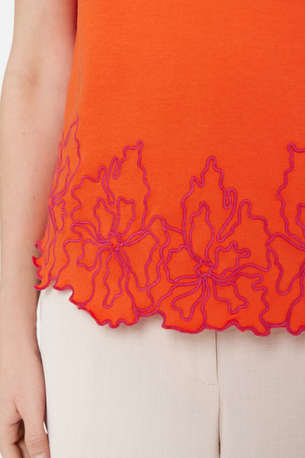 Cortefiel Camisola c&oacute;s bordada Laranja