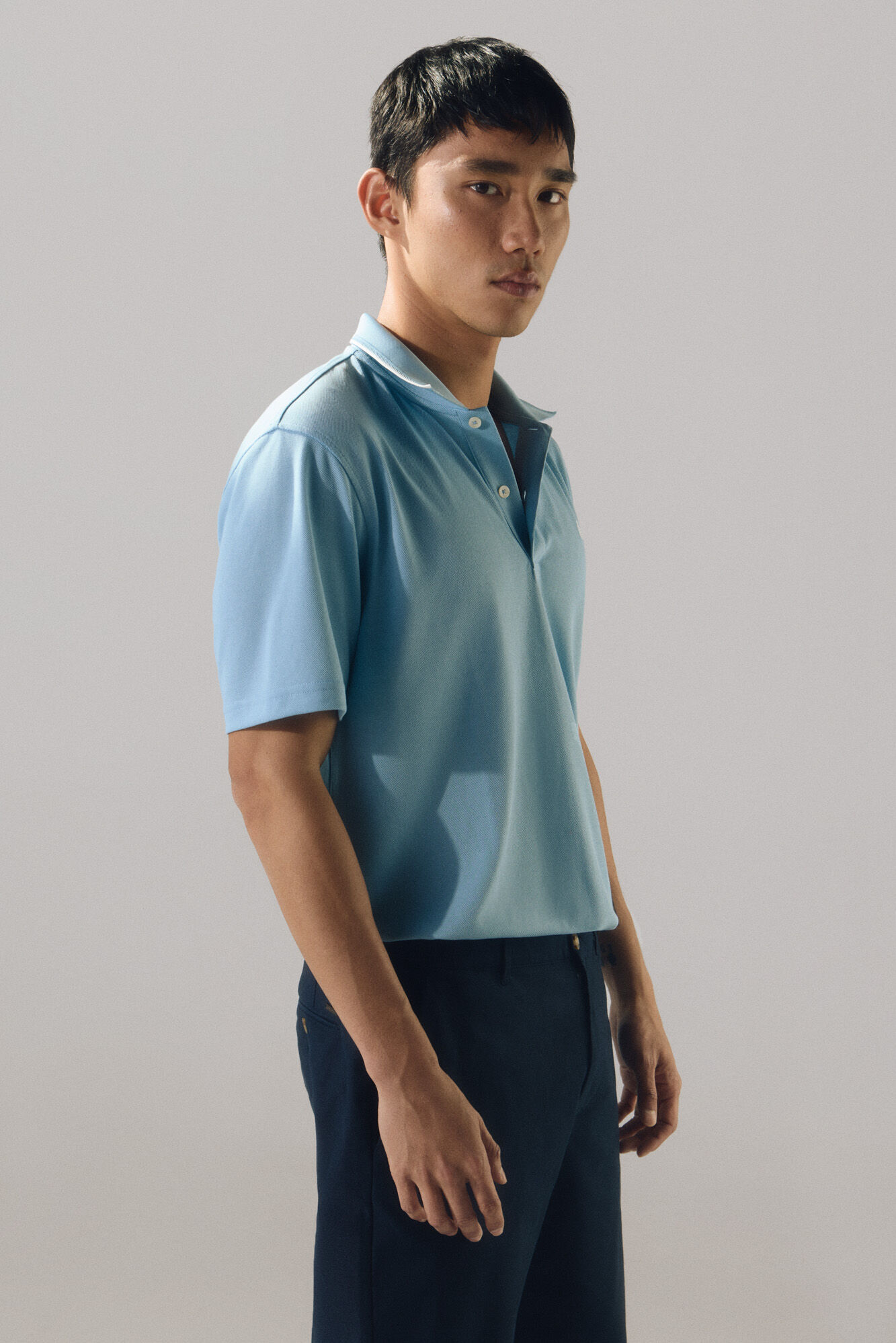 Cortefiel Camisa p&oacute;lo com gola jacquard Coolmax&reg;