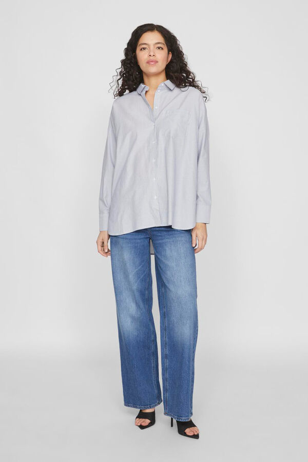 Vila Camisa Oxford con bolsillo Azul