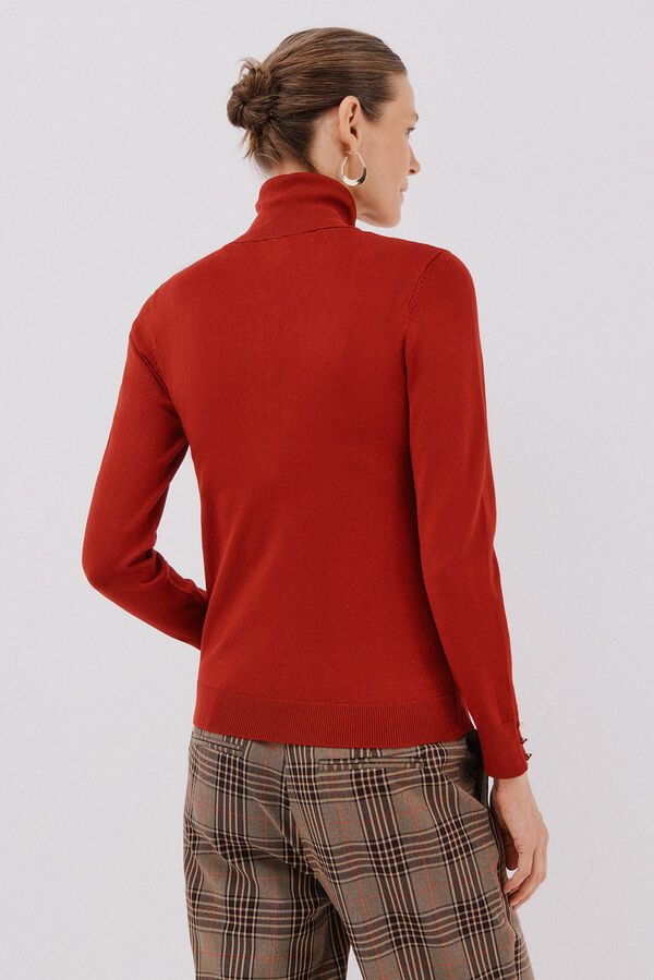 Cortefiel Jersey cuello vuelto Rojo