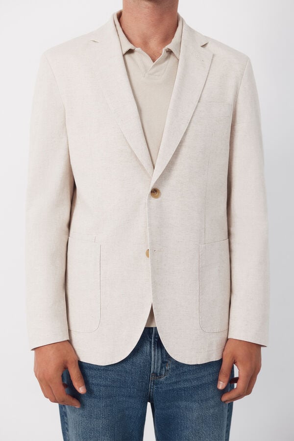 Cortefiel Blazer linho Tostado