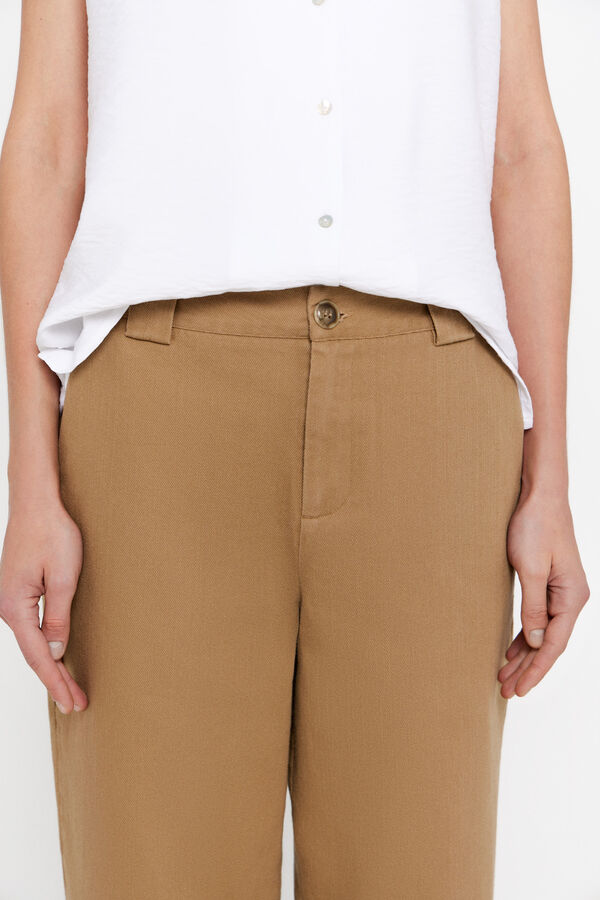 Cortefiel Pantal&oacute;n sarga chino Beige